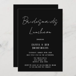 Bridesmaids Luncheon, minimalistisk Black & White Inbjudningar