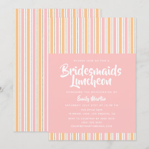 Bridesmaids Luncheon Modern Rosa Guld Inbjudningar