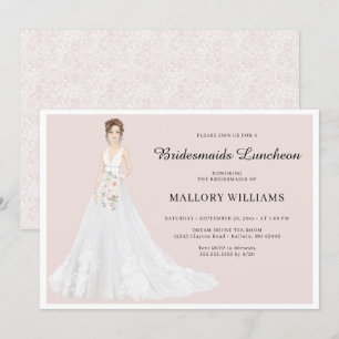 Bridesmaids Luncheon Möhippa Gown-inbjudan Inbjudningar