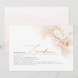 Bridesmaids Luncheon Pampas Grass Möhippa Inbjudningar