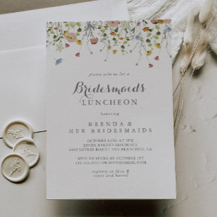 Bridesmaids Luncheon Shower färglös Vild Inbjudningar