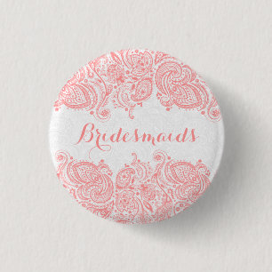 BridesMaids Rosa Snöre White-bakgrund Knapp