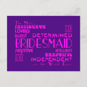 Bridesmaids Tack Wedding Favands : Kvaliteter Vykort