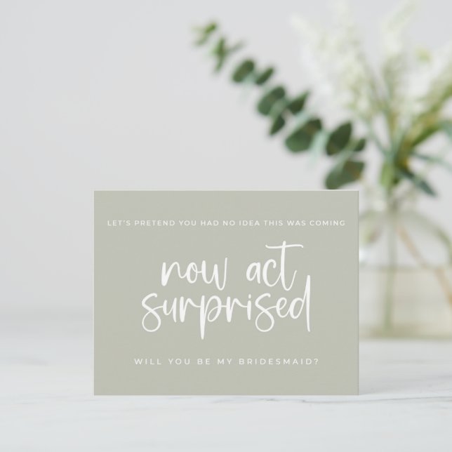 BridesmaiFörslag Card, nu förvånad! Anteckningskort (Stående Fram)