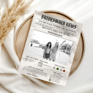 Bridesmais frieri tidningen+Bridesmaid Info Card Inbjudningar