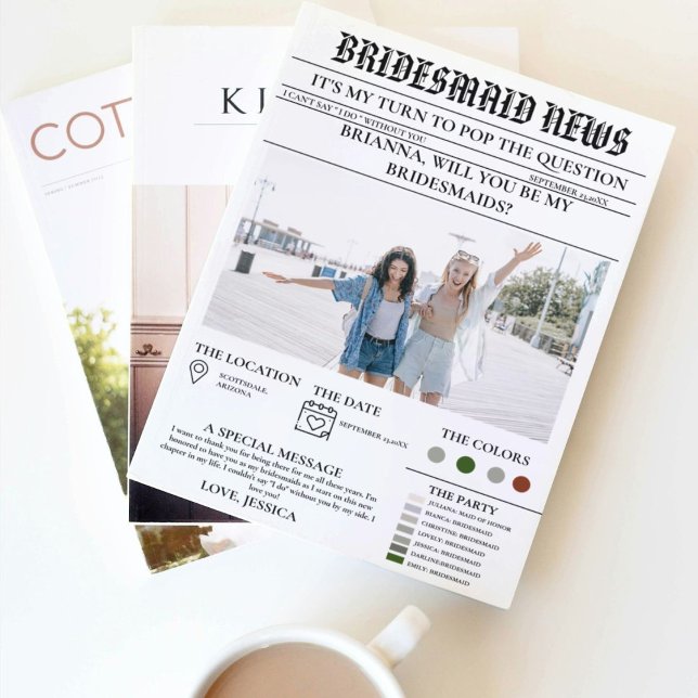 Bridesmais frieri tidningen+Bridesmaid Info Card Inbjudningar (Skapare uppladdad)