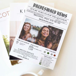 Bridesmais frieri tidningen+Bridesmaid Info Card Inbjudningar