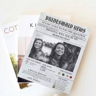 Bridesmais frieri tidningen+Bridesmaid Info Card Inbjudningar
