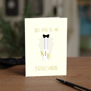 Bridesman Ivory Brudens sida Groomsman Card Inbjudan