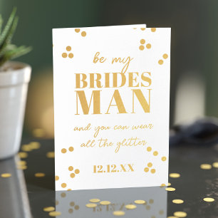 Bridesman Request Groomsman Frieri Foil Card Folierat Kort