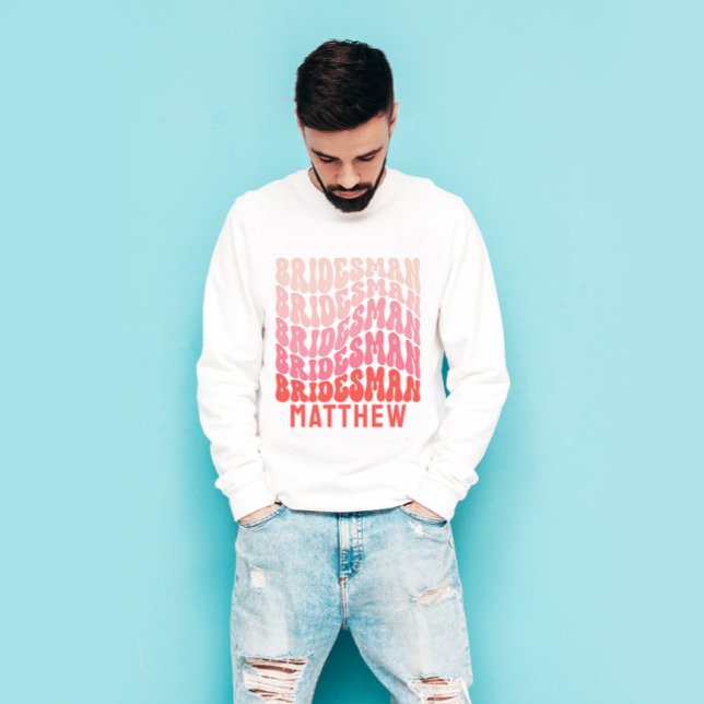 Bridesman Rosa modern girly retro 60:s enkla T Shirt (Skapare uppladdad)