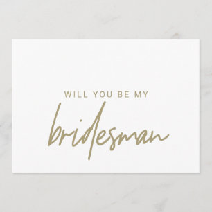 Bridesman-visitkort för Whimsical Guld Calligraphy Inbjudningar