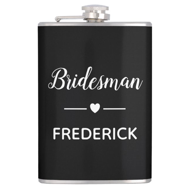Bridesman White på Black Personlig Bröllop Fickplunta (Framsidan)