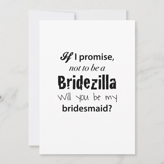 Bridezilla - Bridesmaid-inbjudan Inbjudningar (Framsida)