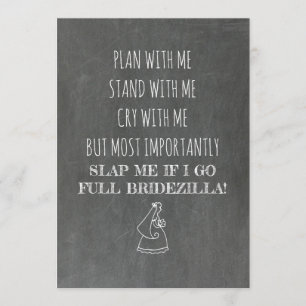 Bridezilla Funny Bridesmaid/Maid of honor Inbjudningar