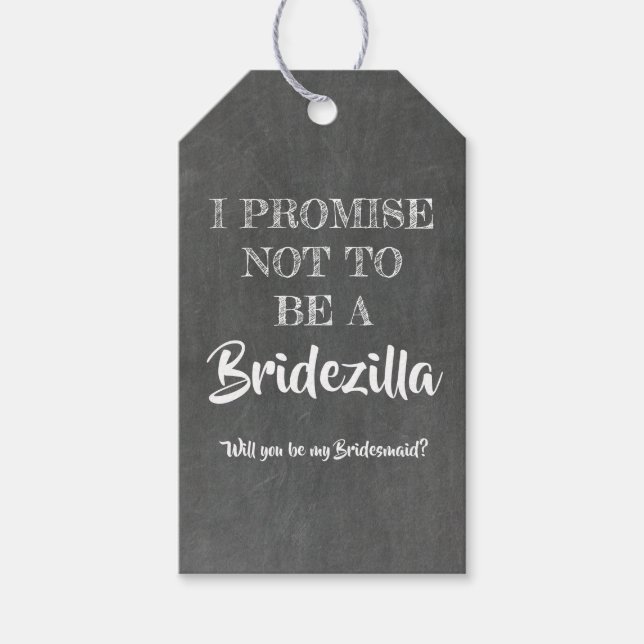 Bridezilla Promise - Funny Bridesmaid Frieri Presentetikett (Framsidan)