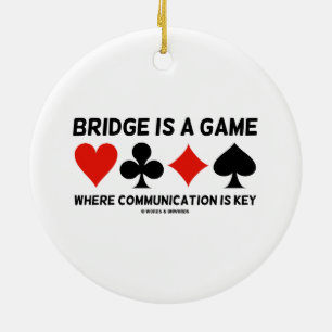 Bridge är en lek var kommunikationen är nyckel- julgransprydnad keramik