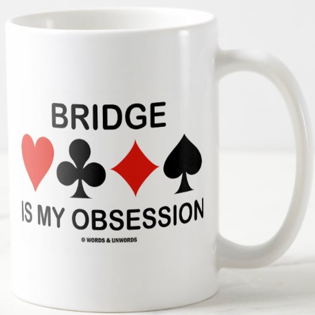 Bridge är min besatthet (Card Kostym Bridge Humor) Kaffemugg (Mug for any bridge player who is obsessed with the game of bridge)