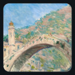 Bridge at Dolceacqua (1884) Claude Monet fine art Fyrkantigt Klistermärke<br><div class="desc">These wonderful, vintage fine art scrapbook stickers feature the Post-Impressionist masterwork Bridge at Dolceacqua (1884), painted by Claude Monet. When Claude Monet visited the small hamlet of Dolceacqua in 1884, he was so moved by the bridge's medieval design that he enthused that it was a "jewel of lightness." The medieval...</div>