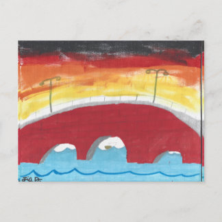 Bridge at Nighttime Vykort