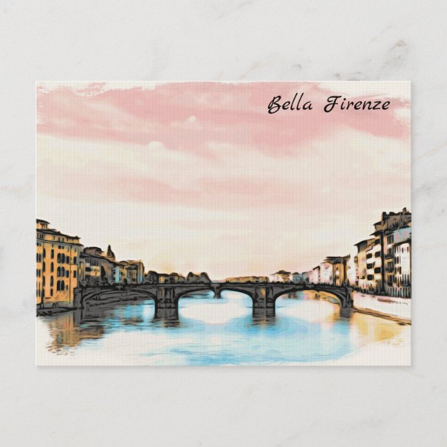 ** Bridge Firenze AP12 Florence Italien italienska Vykort (Framsida)