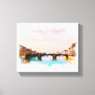 ** Bridge Firenze Florence Italien AP12 italienska Canvastryck
