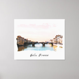 ** Bridge Firenze Florence Italien AP12 Italienska Canvastryck