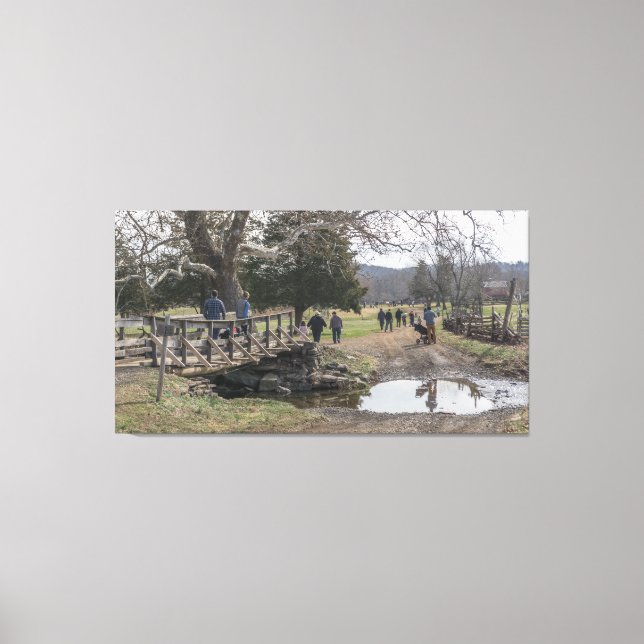 Bridge Foot över Bäck Canvastryck (Framsida)