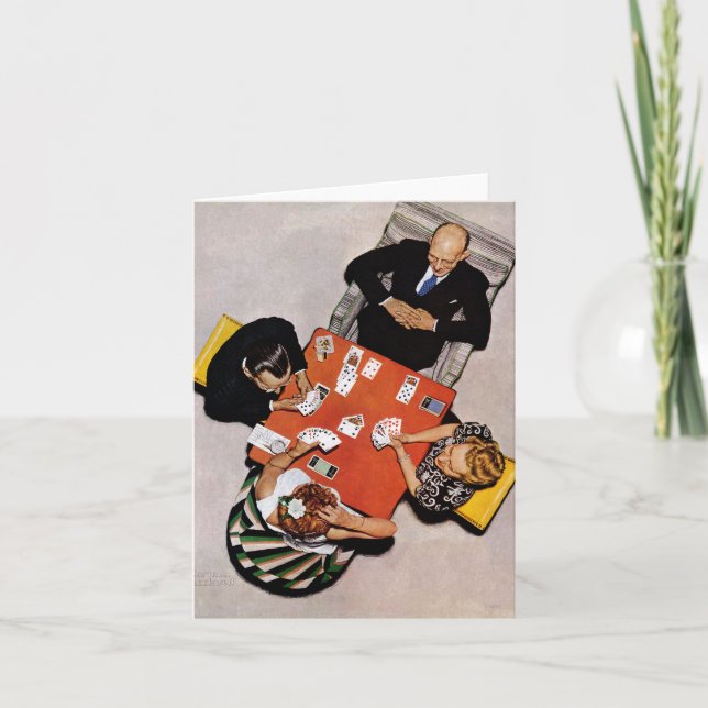 Bridge Game by Norman Rockwell Kort (Framsida)