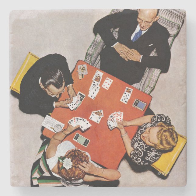 Bridge Game by Norman Rockwell Stenunderlägg (Framsidan)
