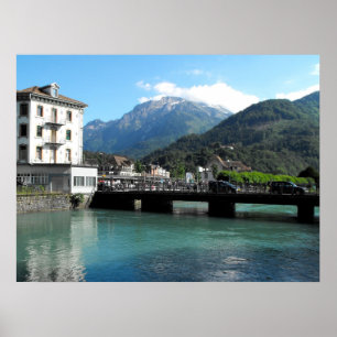 Bridge i Interlaken i Schweiz Poster