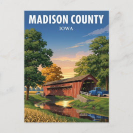 Bridge i Madison County Iowa Travel Vykort