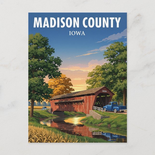 Bridge i Madison County Iowa Travel Vykort (Framsida)
