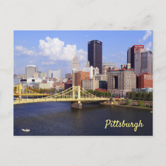 Bridge i Pittsburgh Skyline Allegheny River Clemen Vykort