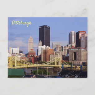 Bridge i Pittsburgh Skyline Allegheny River Clemen Vykort
