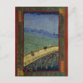 Bridge i Rain efter Hiroshige av Vincent Van Gogh Vykort