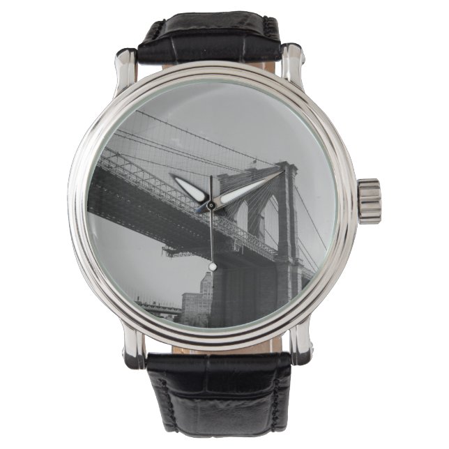 Bridge New York Black White USA Amerika Architect Armbandsur (Framsida)