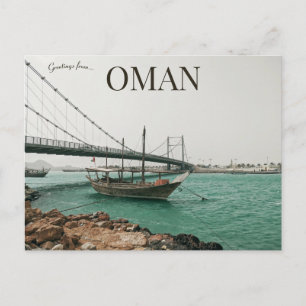 Bridge och Boats vid Sur Oman Vykort