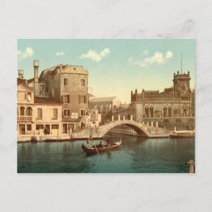 Bridge och Canal, Venedig Vykort