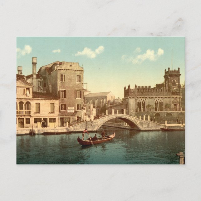 Bridge och Canal, Venedig Vykort (Framsida)