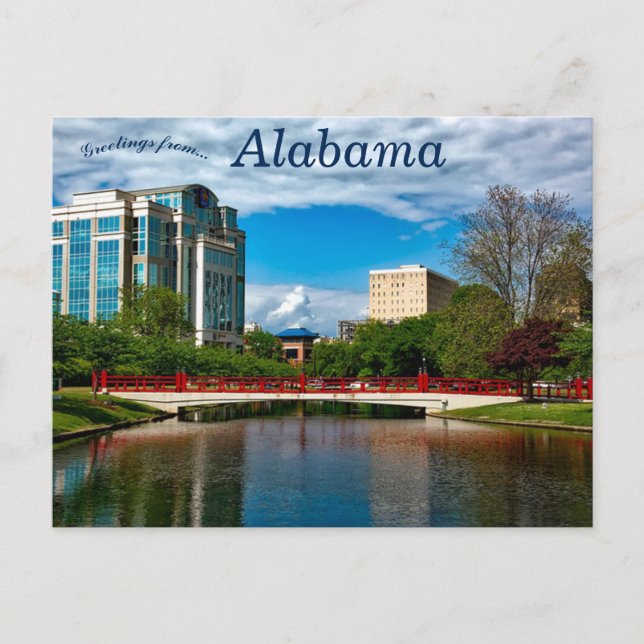 Bridge och Liggande i Huntsville Alabama Vykort (Framsida)