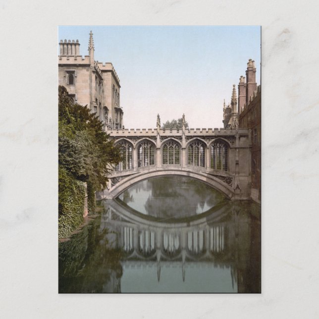 Bridge of Sighs in Cambridge, England (1900) Vykort (Framsida)
