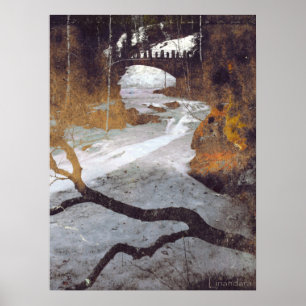 Bridge över en frusen ström av Alexandra Cook Poster