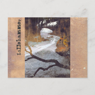 Bridge över en frusen ström av Alexandra Cook Vykort