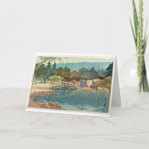 Bridge over Vatten Vintage japansk Art Ukiyo-E Kort