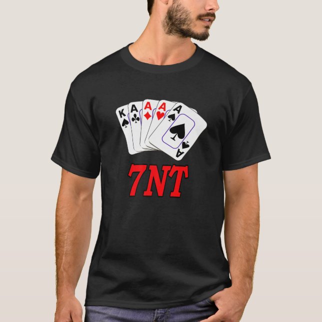 Bridge Player Gift - Bridge Card Game - 7 no Trump T Shirt (Framsida)