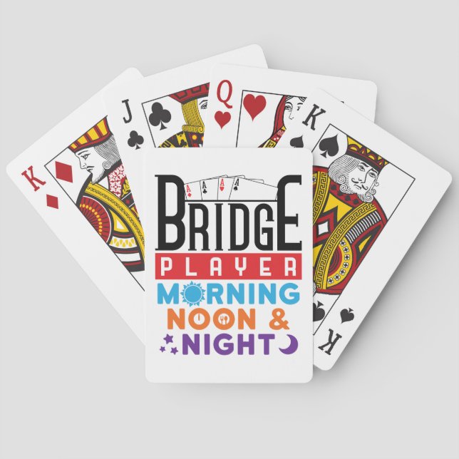 Bridge Player Morgon Noon och Natt Casinokort (Baksidan)