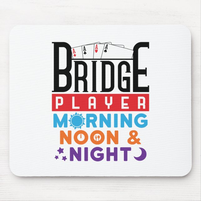Bridge Player Morgon Noon och Natt Musmatta (Framsidan)