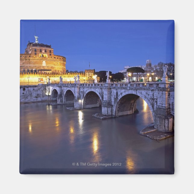 Bridge Sant Angelo och Castel Sant Angelo på Magnet (Framsidan)