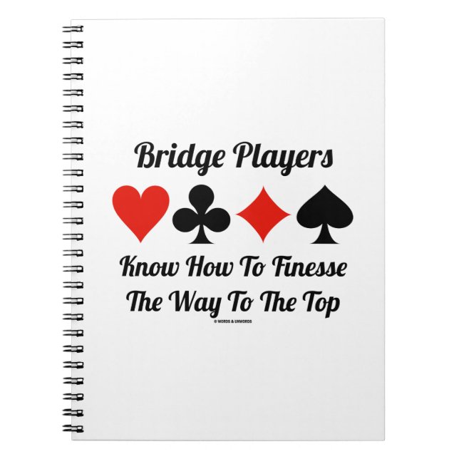 Bridge-spelare vet hur man slutför vägen till över anteckningsbok (Framsidan)